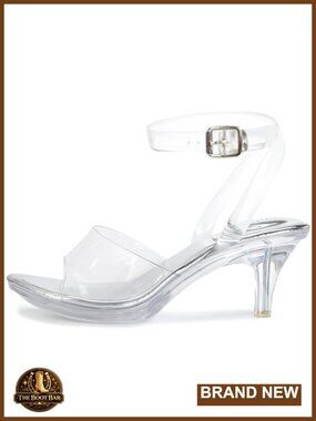 Clear Strappy Heels Women Ankle Strap Platform High Heel Sandals Stiletto Open
